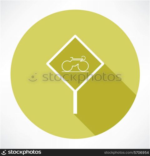 sign with a bicycle icon. Flat modern style vector illustration