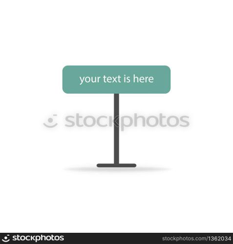 Sign with editable text icon. Note board. Noticeboard template label. Information banner with your text. Vector EPS 10.