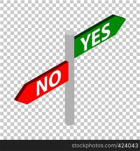 Sign yes no isometric icon 3d on a transparent background vector illustration. Sign yes no isometric icon