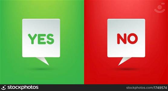 Sign Yes Or No. Placard isolated Yes or No. Votes concept. Disagree, agree, feedback. Vector stock
