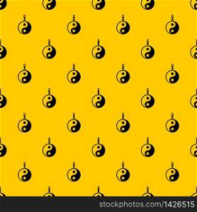 Sign yin yang pattern seamless vector repeat geometric yellow for any design. Sign yin yang pattern vector