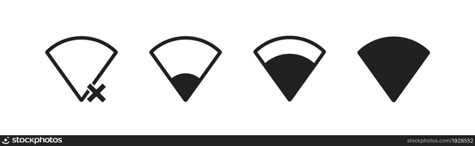 Signal, black simple symbol. Vector wifi icon for mobile design, in flat style.