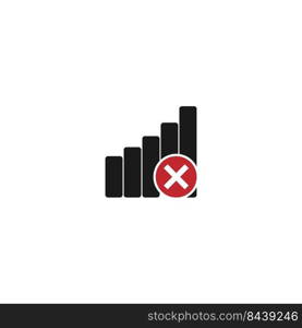 Signal disconected, signal cut off icon template vector