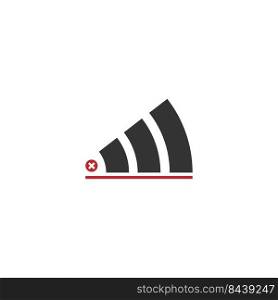 Signal disconected, signal cut off icon template vector