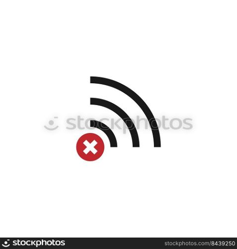 Signal disconected, signal cut off icon template vector