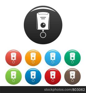 Signal house icons set 9 color vector isolated on white for any design. Signal house icons set color