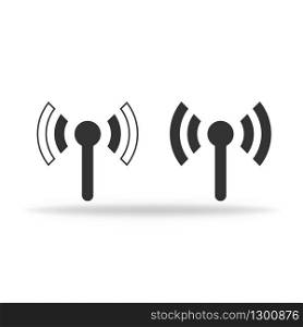 Signal icon, isolated in flat design. Antenna signal of connection. Vector EPS 10