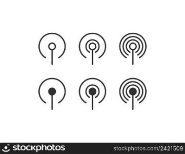 Signal icon set. Radio tower vector desing.