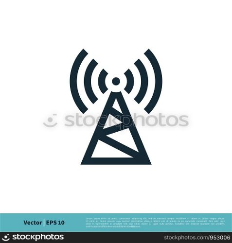 Signal Tower Icon Logo Template Illustration Design. Vector EPS 10.