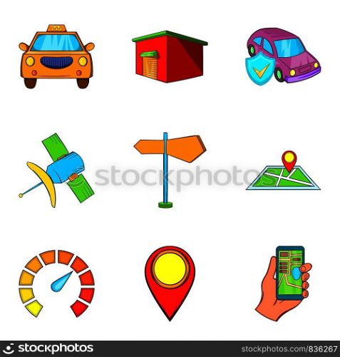 Signaling icons set. Cartoon set of 9 signaling vector icons for web isolated on white background. Signaling icons set, cartoon style