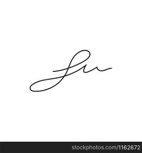 Signature symbol s initial letter