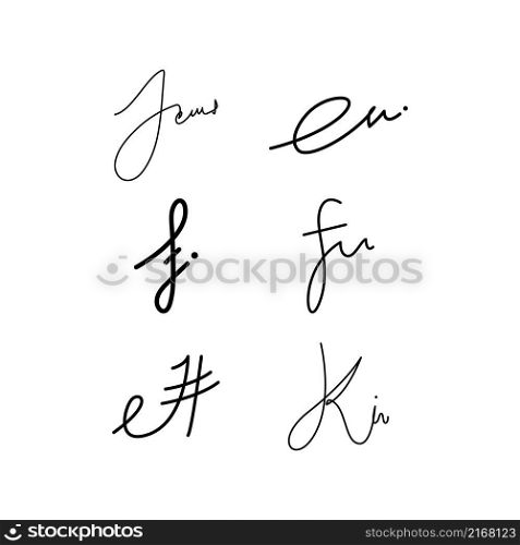 Signature symbol with initial letter design