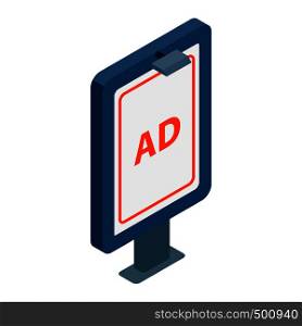 Signboard for AD icon in isometric 3d style on a white background. Signboard for AD icon, isometric 3d style