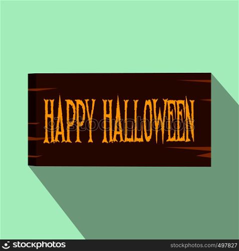 Signboard happy halloween flat icon with shadow for web and mobile devices. Signboard happy halloween flat icon