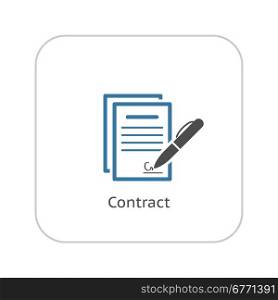 Signing Contract Icon. Business Concept. Flat Design. Isolated Illustration.. Signing Contract Icon. Business Concept. Flat Design.