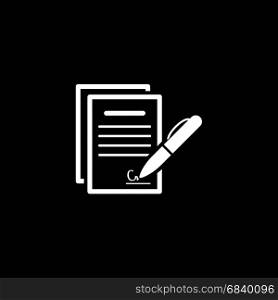 Signing Contract Icon. Business Concept. Flat Design.. Signing Contract Icon. Business Concept. Flat Design. Isolated Illustration.