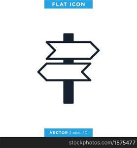 Signpost, Road Sign Icon Vector Design Template