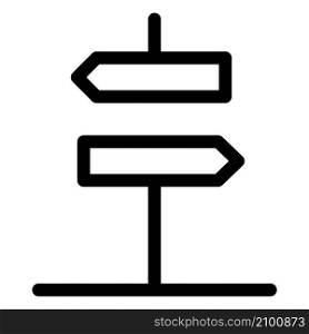 Signpost with a both direction left and right signaling