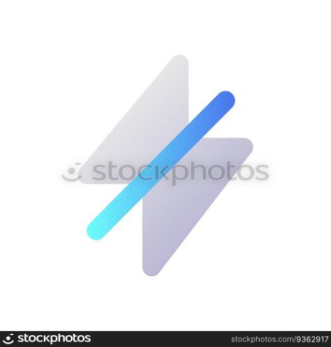 Silent mode pixel perfect flat gradient two-color ui icon. Block notifications. Smartphone signal off. Simple filled pictogram. GUI, UX design for mobile application. Vector isolated RGB illustration. Silent mode pixel perfect flat gradient two-color ui icon