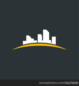 Silhouette a city. A vector illustration