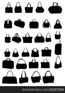 silhouette bag vector illustration