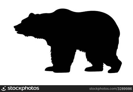 silhouette bear isolated on white background