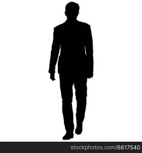 Silhouette businessman man in suit on a white background.. Silhouette businessman man in suit on a white background