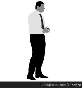 Silhouette businessman man in suit with tie on a white background.. Silhouette businessman man in suit with tie on a white background
