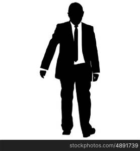 Silhouette businessman man in suit with tie on a white background. Vector illustration. Silhouette businessman man in suit with tie on a white background. Vector illustration.