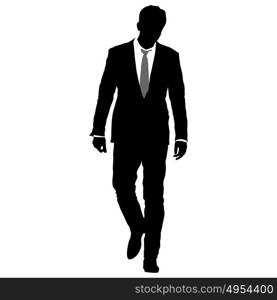 Silhouette businessman man in suit with tie on a white background. Vector illustration. Silhouette businessman man in suit with tie on a white background. Vector illustration.