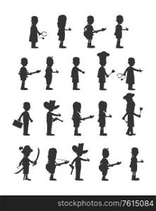 silhouette character icon vector graphic art design illustration