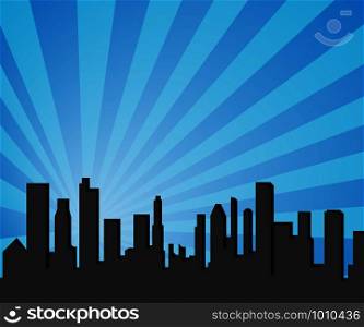 silhouette city in pop art style, vector illustration. silhouette city in pop art style, vector