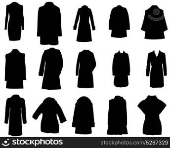 silhouette coats vector illustration. EPS 10 .