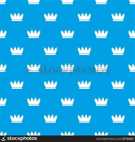 Silhouette crown pattern vector seamless blue repeat for any use. Silhouette crown pattern vector seamless blue
