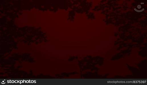 Silhouette dead tree at night for horror background. Vector illustration