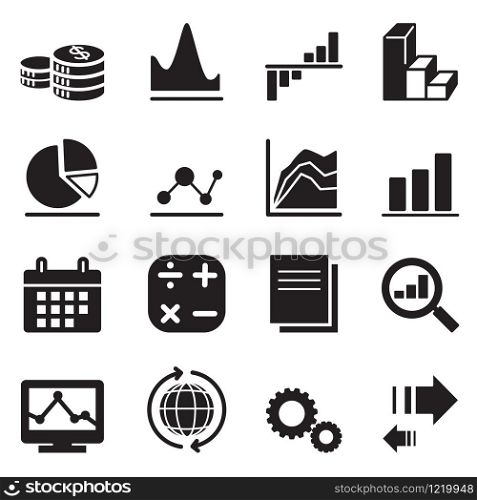 Silhouette diagram and graph icons