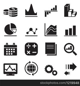 Silhouette diagram and graph icons