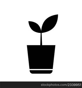 silhouette flowerpot on white background. Plant leaf sign. Vector illustration. stock image. EPS 10.. silhouette flowerpot on white background. Plant leaf sign. Vector illustration. stock image. 