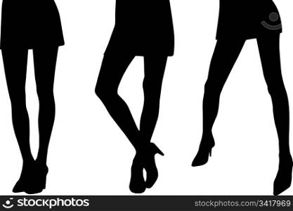 Silhouette girls feet