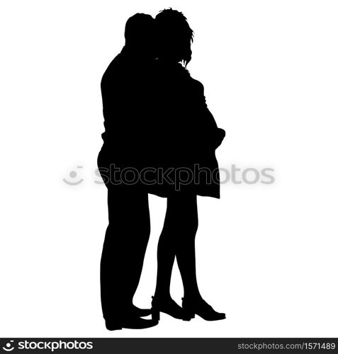 Silhouette Happy pregnant woman and her husband.. Silhouette Happy pregnant woman and her husband