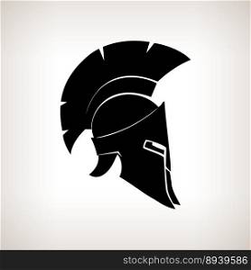 Silhouette helmet on a light background vector image