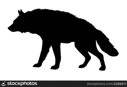 silhouette hyena isolated on white background