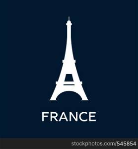 Silhouette icon of Eiffel tower. France logo. Clean and modern vector illustration for design, web.