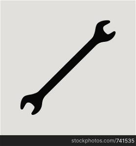 Silhouette icon of wrench. Workshop, mechanic, repair service logo template. Clean and modern vector illustration.