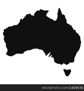 Silhouette island of australia, contours state of australia