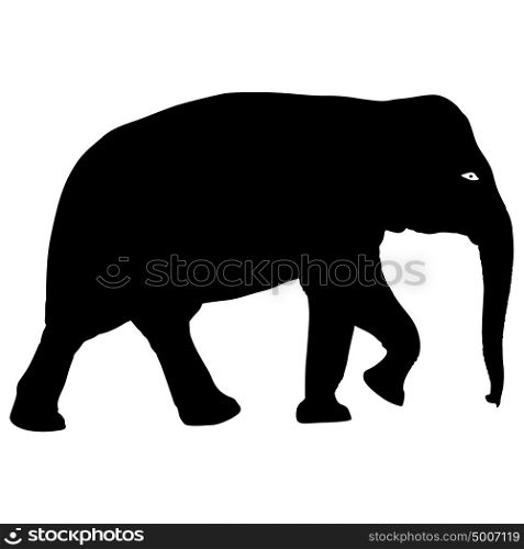 Silhouette large African elephant on a white background. Silhouette large African elephant on a white background.