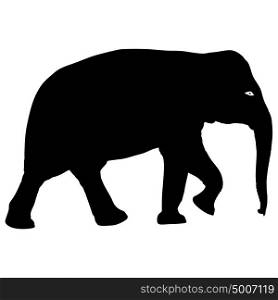 Silhouette large African elephant on a white background. Silhouette large African elephant on a white background.