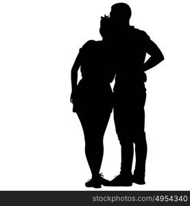 Silhouette man and woman walking hand in hand. Silhouette man and woman walking hand in hand.