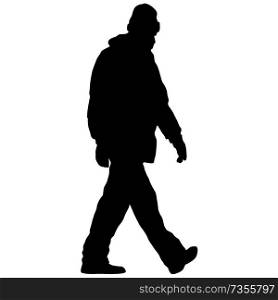 Silhouette man standing, people on white background.. Silhouette man standing, people on white background