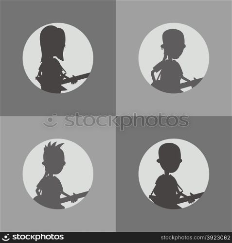 silhouette man theme vector graphic art illustration. silhouette man art